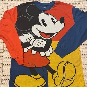 Disney Colorblock Mickey Mouse Long-Sleeve Tee - Red, Blue, Yellow, Black, White